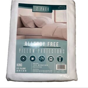 King pillow protectors fit 20” x 36” zippered Sinclair collection 2 Pack